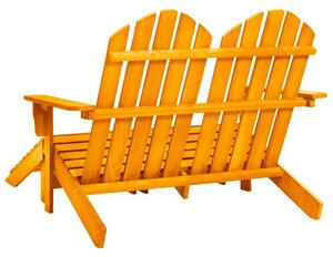 VidaXL kétszemélyes narancs fenyőfa kerti adirondack szék és zsámoly