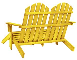 VidaXL kétszemélyes sárga fenyőfa kerti adirondack szék és zsámoly