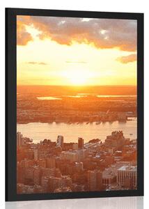 Poszter naplemente New York felett