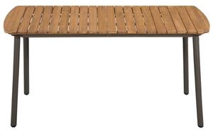 VidaXL tömör akácfa és acél kerti asztal 150x90x72cm