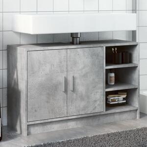 Betonszürke szerelt fa mosdószekrény 90 x 29 x 55 cm