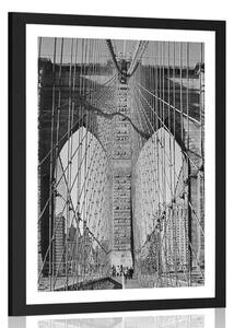 Poszter paszportuval Manhattan híd New Yorkban