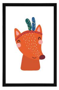 Poszter paszportuval aranyos róka tollakkal