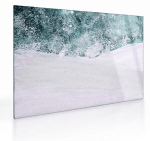 Üveg kép - Türkiz absztrakció (70x50 cm)