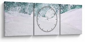 Kép - Türkiz absztrakció (órával) (90x30 cm)