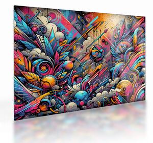 Üveg kép - Színes graffiti (70x50 cm)