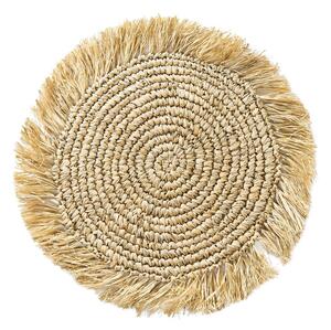 RAFFIA étkezési alátét rojtokkal, natúr Ø41cm