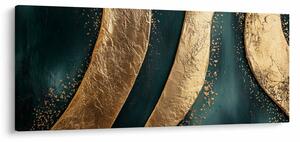 Kép - Zöld absztrakció arannyal I. (120x50 cm)
