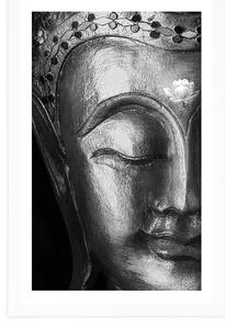 Poszter paszportuval Buddha fekete fehérben