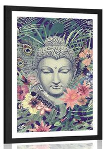 Poszter paszportuval Buddha exotikus háttéren