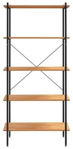 VIDAXL 5 Polcos Polcrendszer - Fekete Fém és Tölgyfa - 80x40x163 cm
