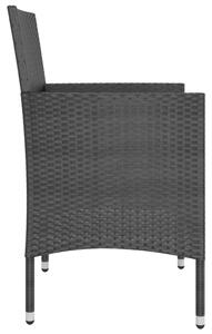 VidaXL 4 részes fekete kerti polyrattan szék- és zsámolyszett