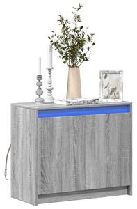 Szürke sonoma szerelt fa tálalószekrény LED-del 72 x 34 x 61 cm