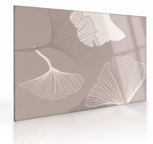 Üveg kép - Bézs színű levelek N⁰1 (70x50 cm)