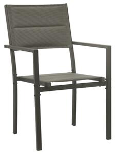 VidaXL 2 db antracitszürke textilén és acél kerti szék