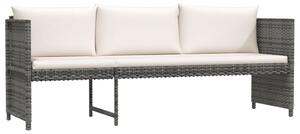 VidaXL 6-részes szürke polyrattan kerti bútorszett párnákkal