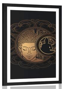 Poszter paszportuval harmonikus Buddha
