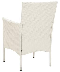 VidaXL 2 db fehér polyrattan kerti szék párnával