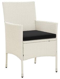 VidaXL 2 db fehér polyrattan kerti szék párnával