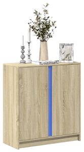 Sonoma tölgy szerelt fa tálalószekrény LED-del 77 x 34 x 85 cm