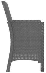 VidaXL 2 db grafitszürke polyrattan kerti szék párnával