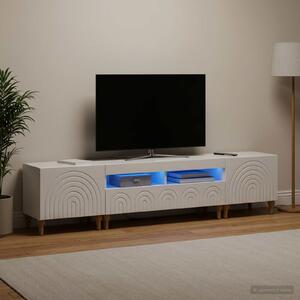 VidaXL 3 darabos LED TV szekrény Magasfényű Fehér Szerelt Fa
