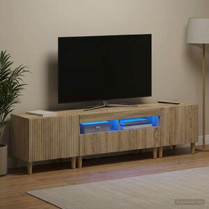 VidaXL 5 darabos LED TV szekrény Sonoma Tölgy Szerelt Fa