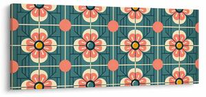 Kép - Retro virágminta (120x50 cm)