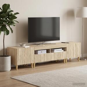 VidaXL 5 darabos LED TV szekrény Sonoma Tölgy Szerelt Fa