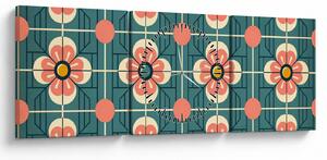 Kép - Retro virágminta (órával) (90x30 cm)