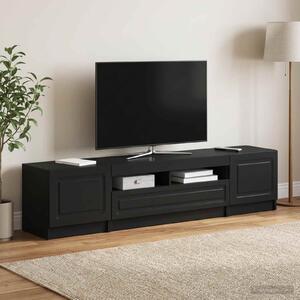 VidaXL 5 darabos LED TV szekrény Fekete Szerelt Fa