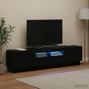 VidaXL 5 darabos LED TV szekrény Fekete Szerelt Fa