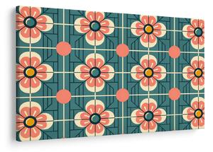 Kép - Retro virágminta (90x60 cm)