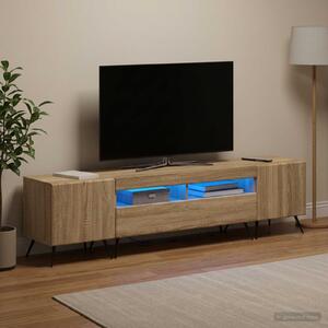 VidaXL 5 darabos LED TV szekrény Sonoma Tölgy Szerelt Fa