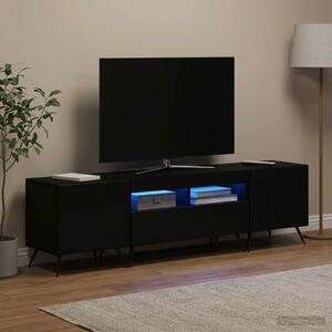 VidaXL 5 darabos LED TV szekrény Fekete Szerelt Fa