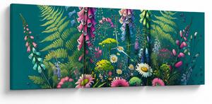 Kép - Mezei virágok (órával) (90x30 cm)