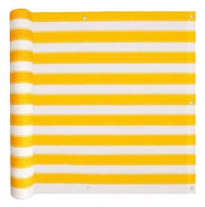 VidaXL sárga és fehér HDPE erkély napellenző 75 x 600 cm