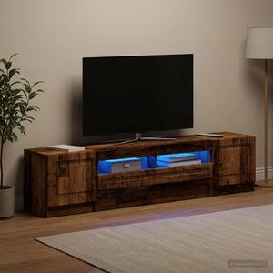VidaXL 5 darabos LED TV szekrény Antik Fa Szerelt Fa