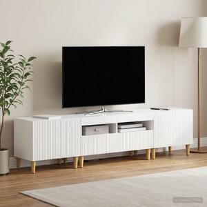 VidaXL 5 darabos LED TV szekrény Magasfényű Fehér Szerelt Fa