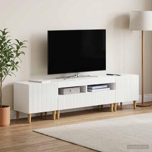 VidaXL 5 darabos LED TV szekrény Magasfényű Fehér Szerelt Fa