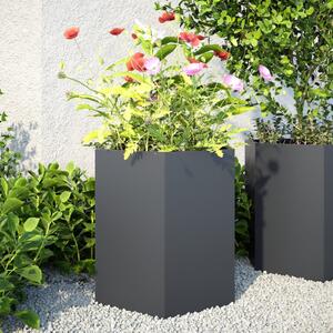 Kerti ültetőgépek 2 db antracit hatszög 46x40x45 cm acél