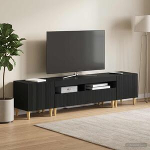 VidaXL 5 darabos LED TV szekrény ARNHEM Fekete Szerelt Fa