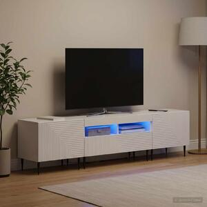 VidaXL 3 darabos LED TV szekrény Magasfényű Fehér Szerelt Fa