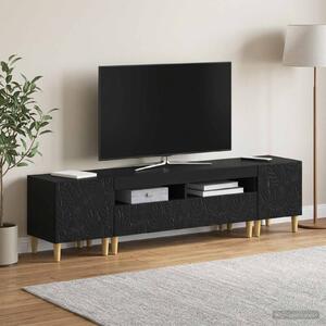 VidaXL 5 darabos LED TV szekrény Fekete Szerelt Fa