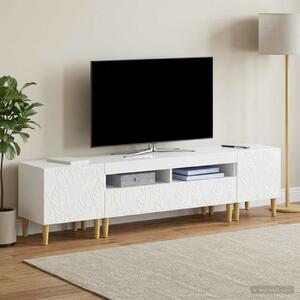 VidaXL 5 darabos LED TV szekrény Magasfényű Fehér Szerelt Fa