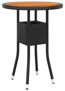 VidaXL 3 részes fekete polyrattan kerti étkezőgarnitúra