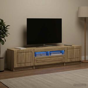 VidaXL 5 darabos LED TV szekrény Sonoma Tölgy Szerelt Fa