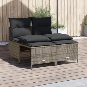 4 részes szürke polyrattan kerti ülőgarnitúra párnákkal