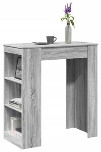 Szürke sonoma szerelt fa bárasztal tárolókkal 95x47x103,5 cm