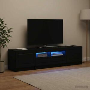 VidaXL 5 darabos LED TV szekrény Fekete Szerelt Fa